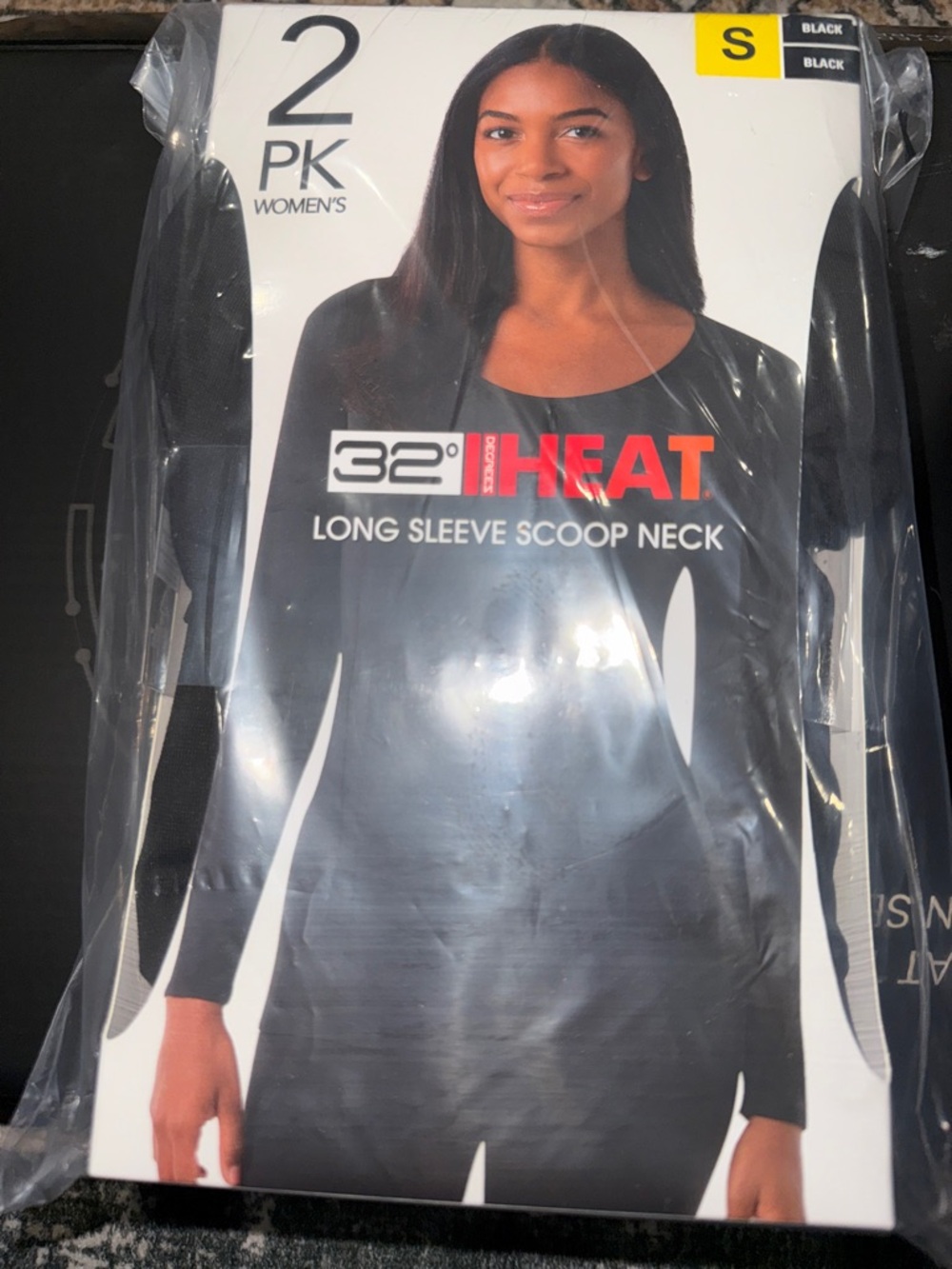 Women's Black Long Sleeve Scoop Neck Top - 2 Pack